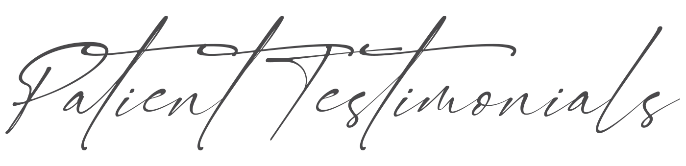 Patient Testimonials signature font