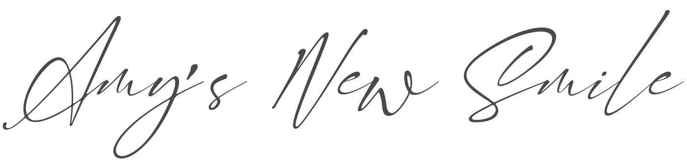 signature font saying with Amy's New Smile