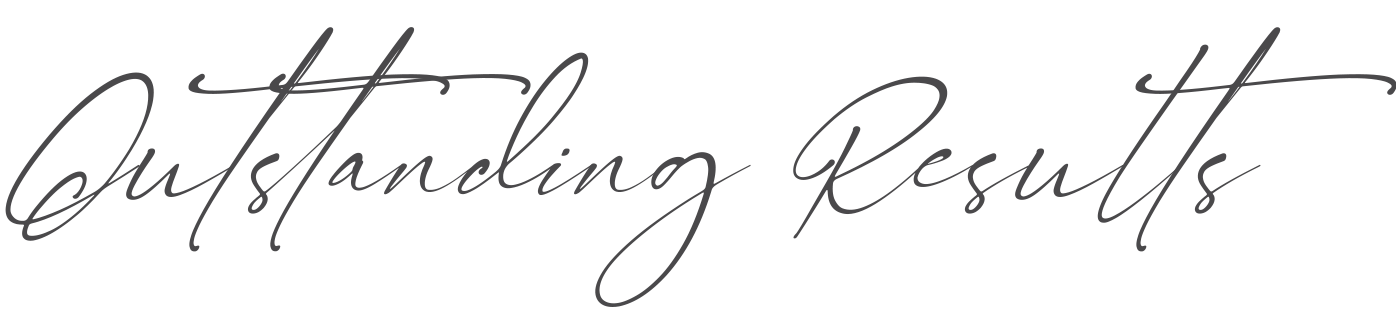 signature font saying outstanding results