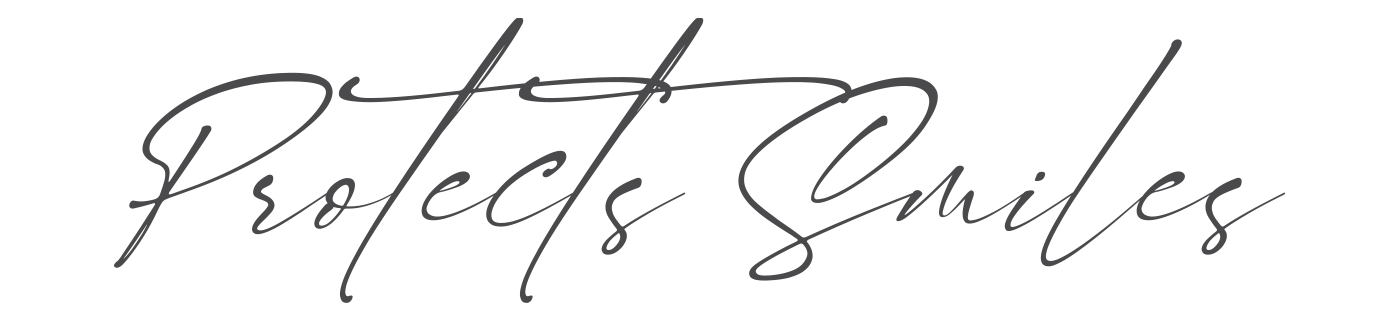 signature font saying with protects smiles