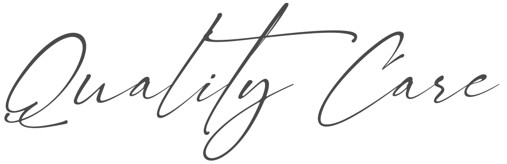 signature font saying with quality care