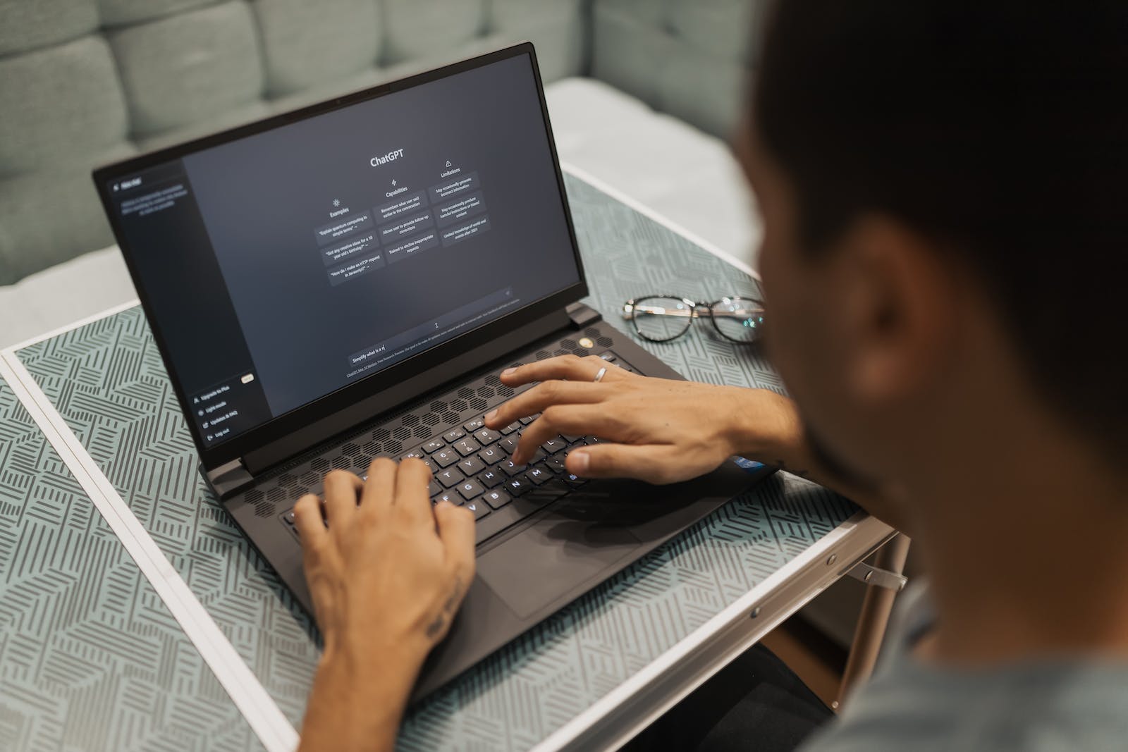 Team member using ChatGPT features