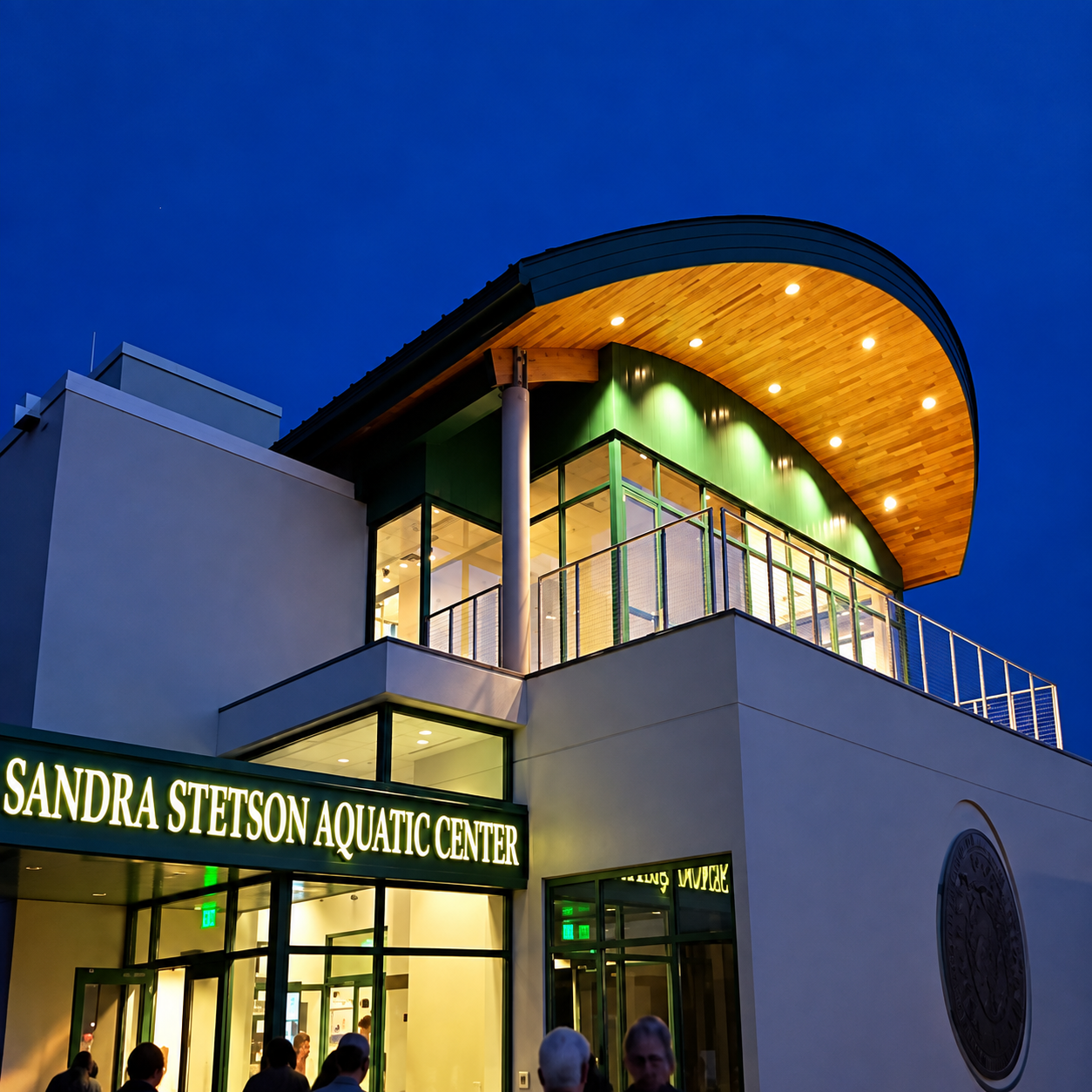 The Sandra Stetson Aquatic Center on the Lake Beresford shoreline in DeLand, Florida