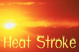 Image that says &quot;heat stroke&quot; and has an image of the sun