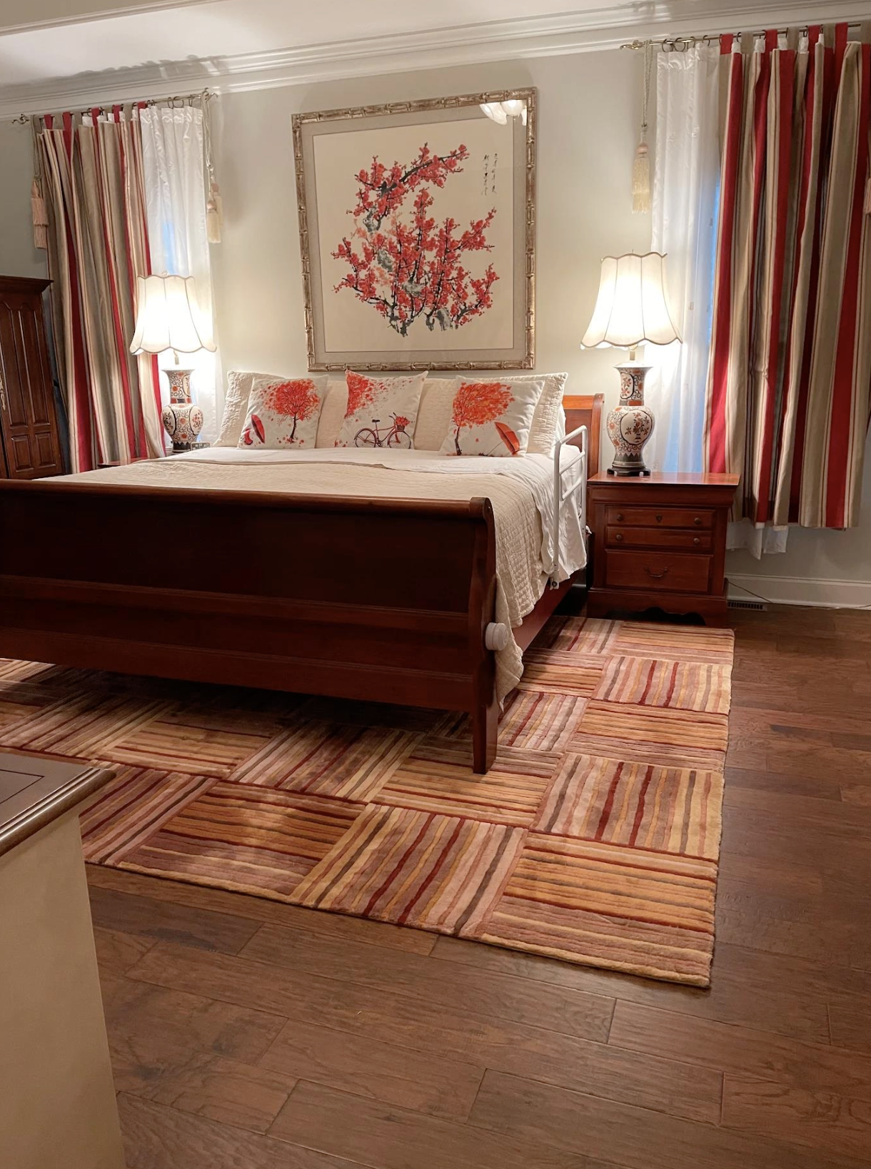 5-inch Handscraped Hickory engineered hardwood matched to existing floors in Cumming, GA by Concept Flooring