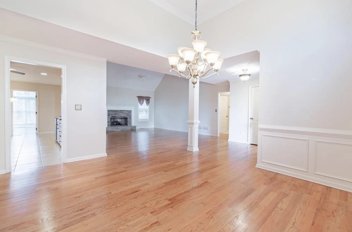 New hardwood, refinished floors, and carpet installed in Canton, GA home by Concept Flooring