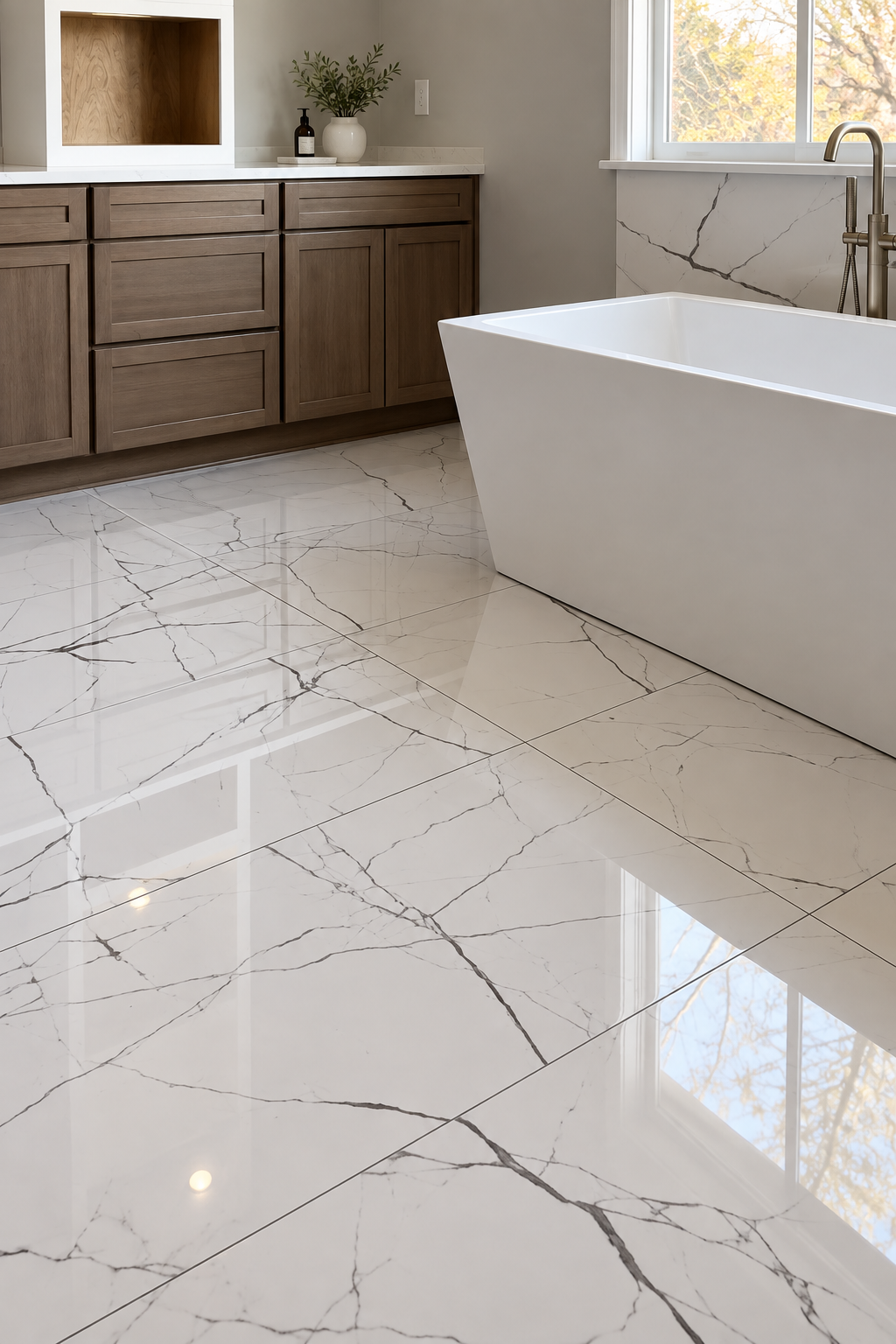 Bathroom tile installation