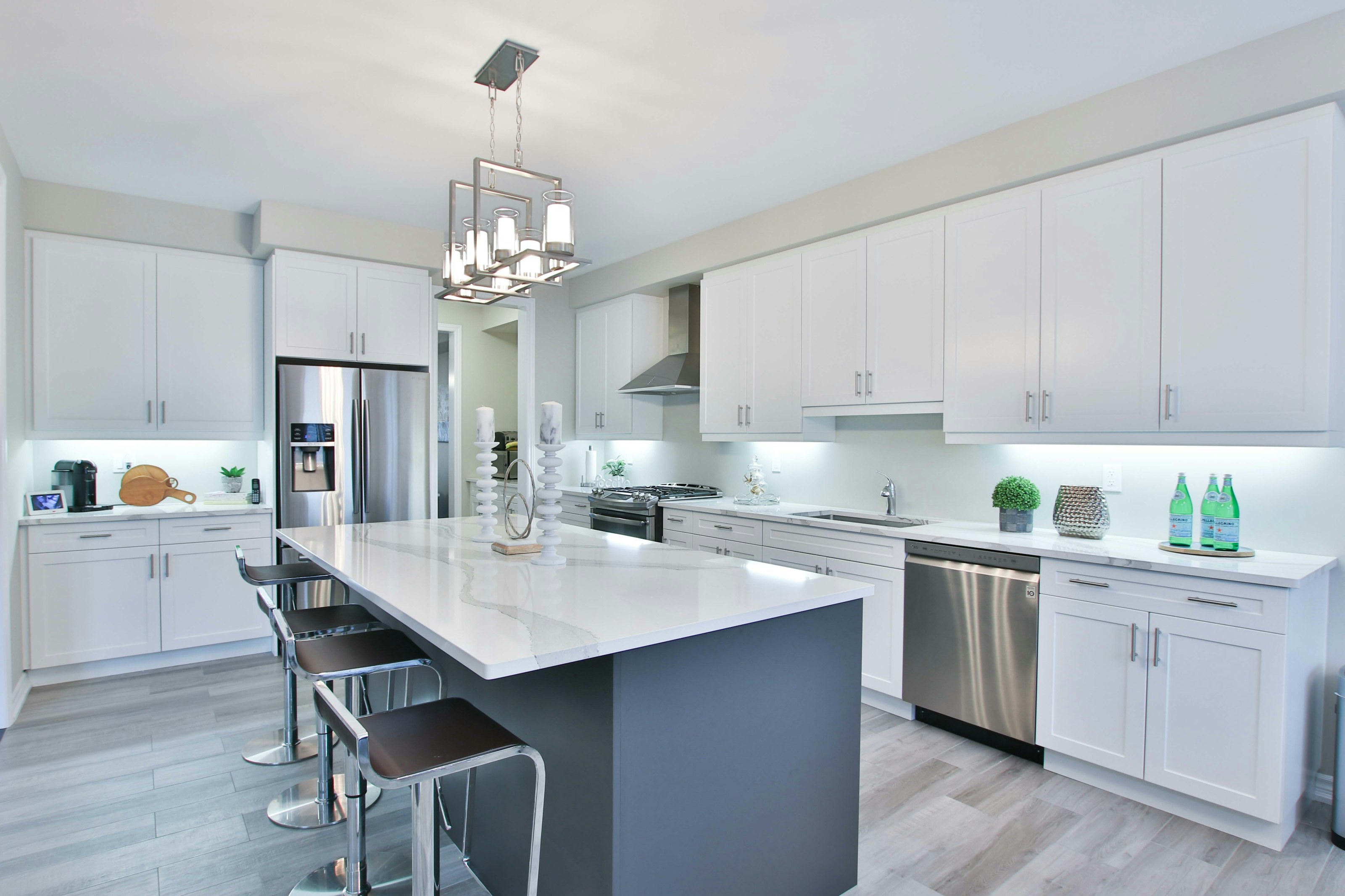 Kitchen with updated cabinetry and countertops