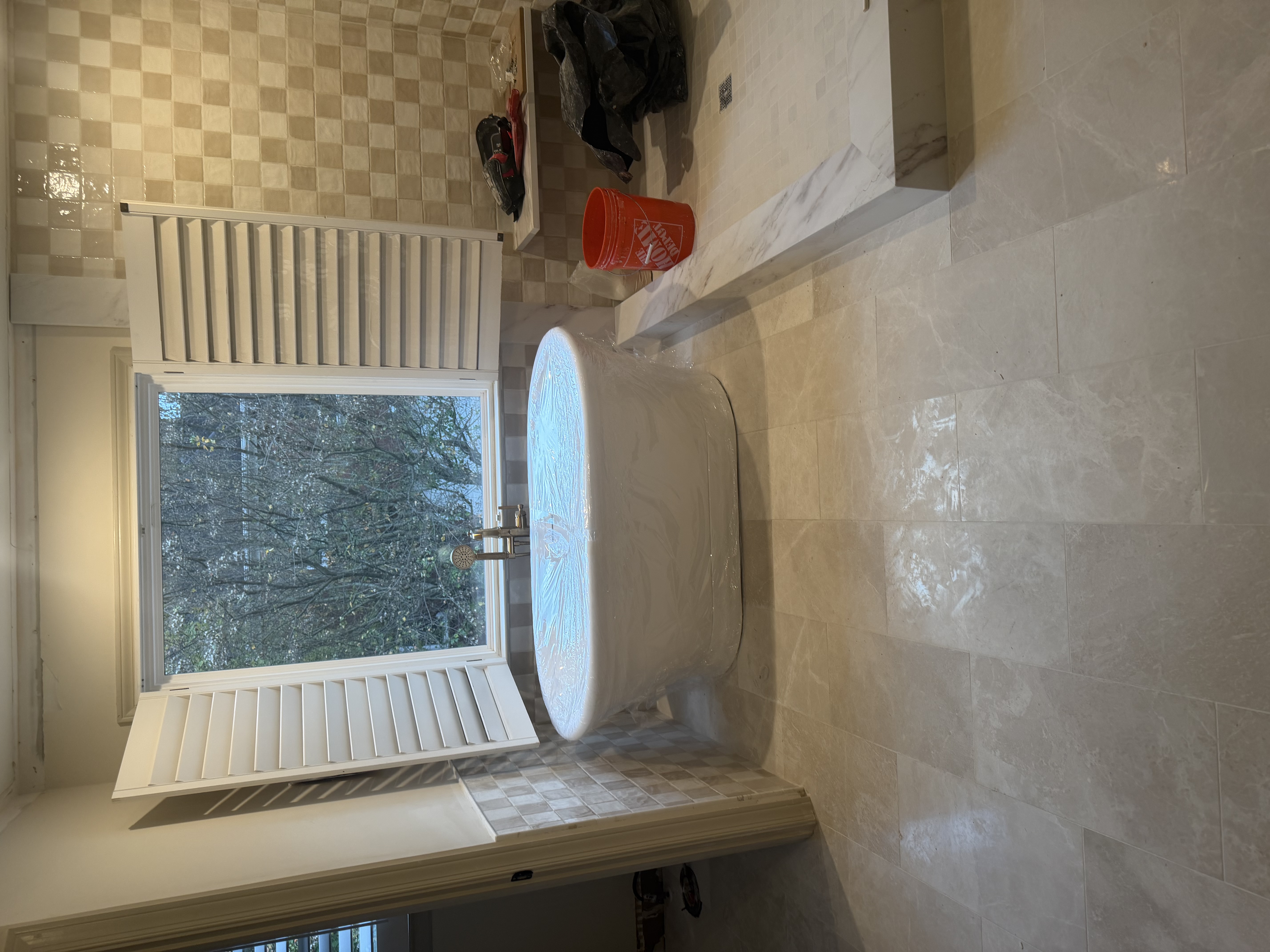 Tile shower and tub surround installation