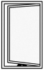 a black and white photo of a white square with a black border