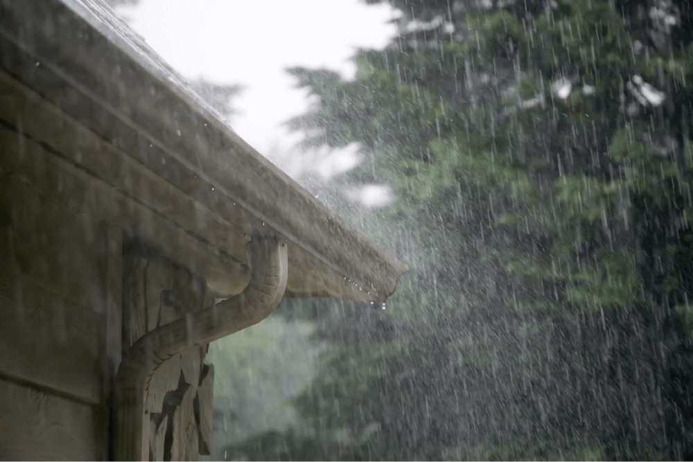 Storm damaged roof