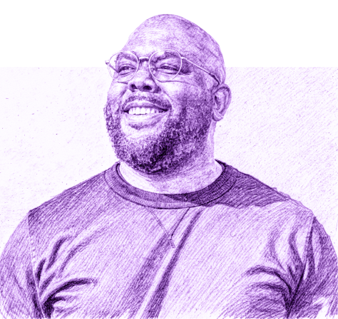 Illustrated portrait of Grant Moreland