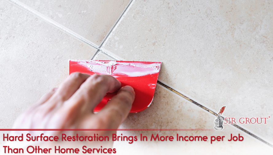 Franchisee Applying Grout Sealant as Hard Surface Restoration Brings More Income Versus Other Home Service Franchises