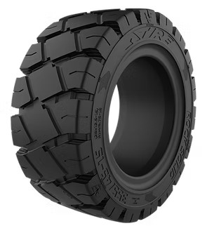 Solid pneumatic resilient forklift tire