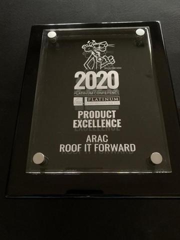 ARAC Roof It Forward Earns 2020 Platinum Preferred Contractor Product Excellence Award - Image 1