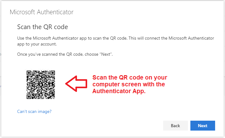 MFA configure with QR code
